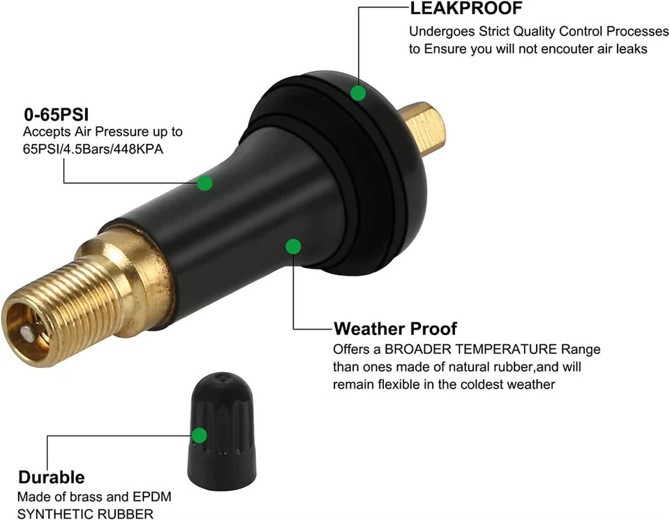 Kit de reconstrucción de goma de vástago de válvula TPMS de 100 piezas para sensor de presión de neumáticos 20008 20018 Foto 4 de 4