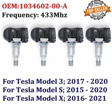 4x 433MHz Tire Pressure Monitoring System TPMS 103460200A For Tesla Model 3 S X