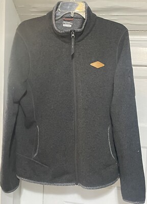 MERRELL Men s Gray Fleece Jacket Full Zip Hand Pockets Outdoor Hiking Large L