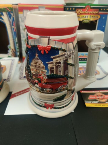 3 Budweiser Beer Mug Collector Holiday Stein Series 2000/2001/2002 - 第 5/12 張圖片