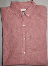 Mens Old Navy Long Sleeve Slim Fit Linen Blend Button Up Shirt Large - EUC