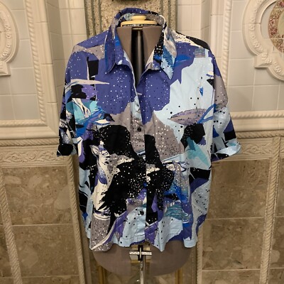 Attitudes by Renee.  Sz M (4X).  Bust 60''.  Cotton Blend Short Sleeve Top.  B81.