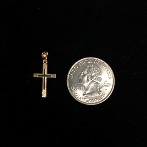 14K Yellow Gold Religious Jesus Cross Pendant For Necklace or Chain - 第 3/5 張圖片