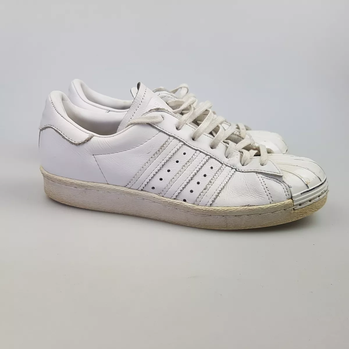 Women s ADIDAS Superstar Steeltoe Sz 6 US Shoes White Lethr 3