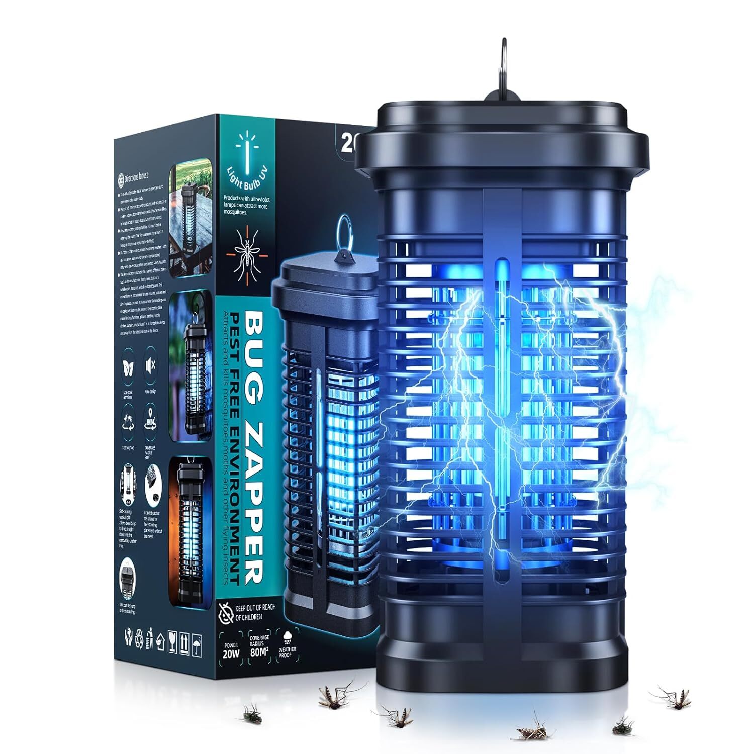 Anti Moustique Électrique 20W UV pour Retrouver des Nuits sans Piqûre