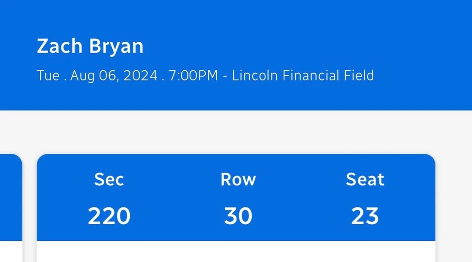 zach bryan tickets GA 8/6  - Image 3 of 3