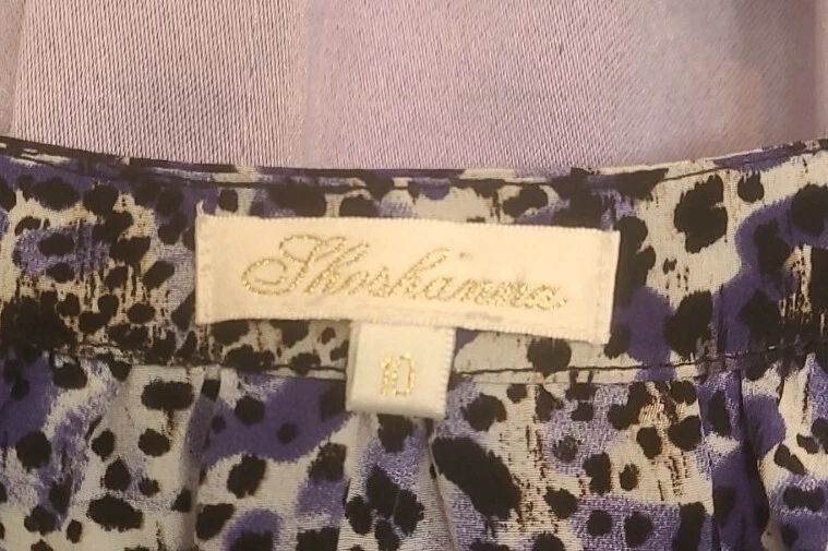 Shoshanna Womens Silk 3/4 Sleeve Printed Blue/Black Size 10 - Image 4 of 4