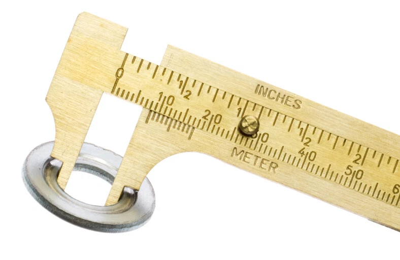 2.5" 63mm Brass Sliding Vernier Caliper Gauge Measuring Scale Ruler SAE & Metric - Image 2 of 4