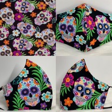 Tropical Sugar Skulls Designer Adult Face Mask