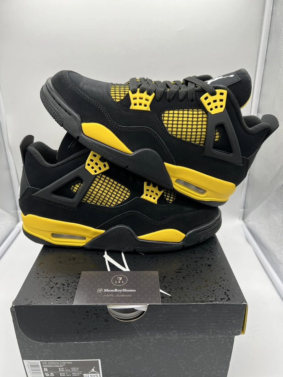 Brand New Air Jordan 4 Retro Yellow Thunder 2023 Mens GS PS TD Fast Shipping