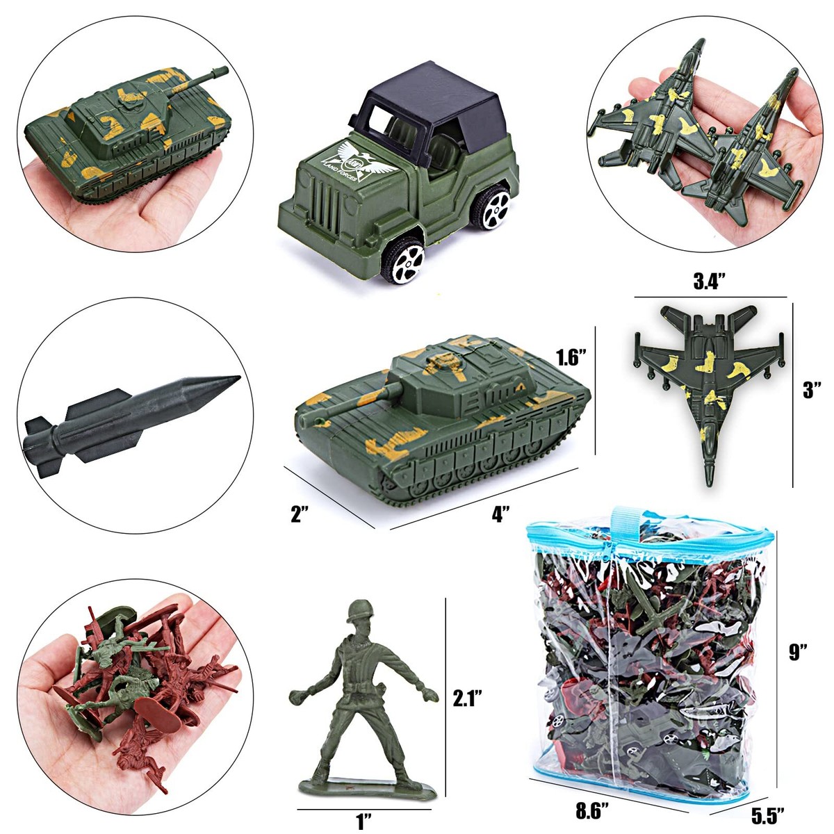 307 PCS Army Toys Military Set, Men Soldier Playset Plastic Toy