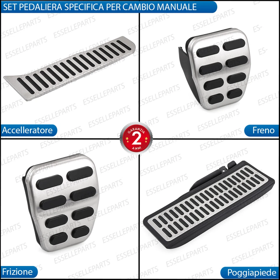 SET PEDALIERA COPRIPEDALI COPRI PEDALI PER CAMBIO MANUALE VOLKSWAGEN GOLF 6 VI - Immagine 2 di 4