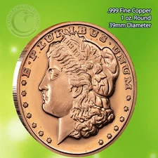 "Morgan Dollar" 1 oz .999 Copper Round 
