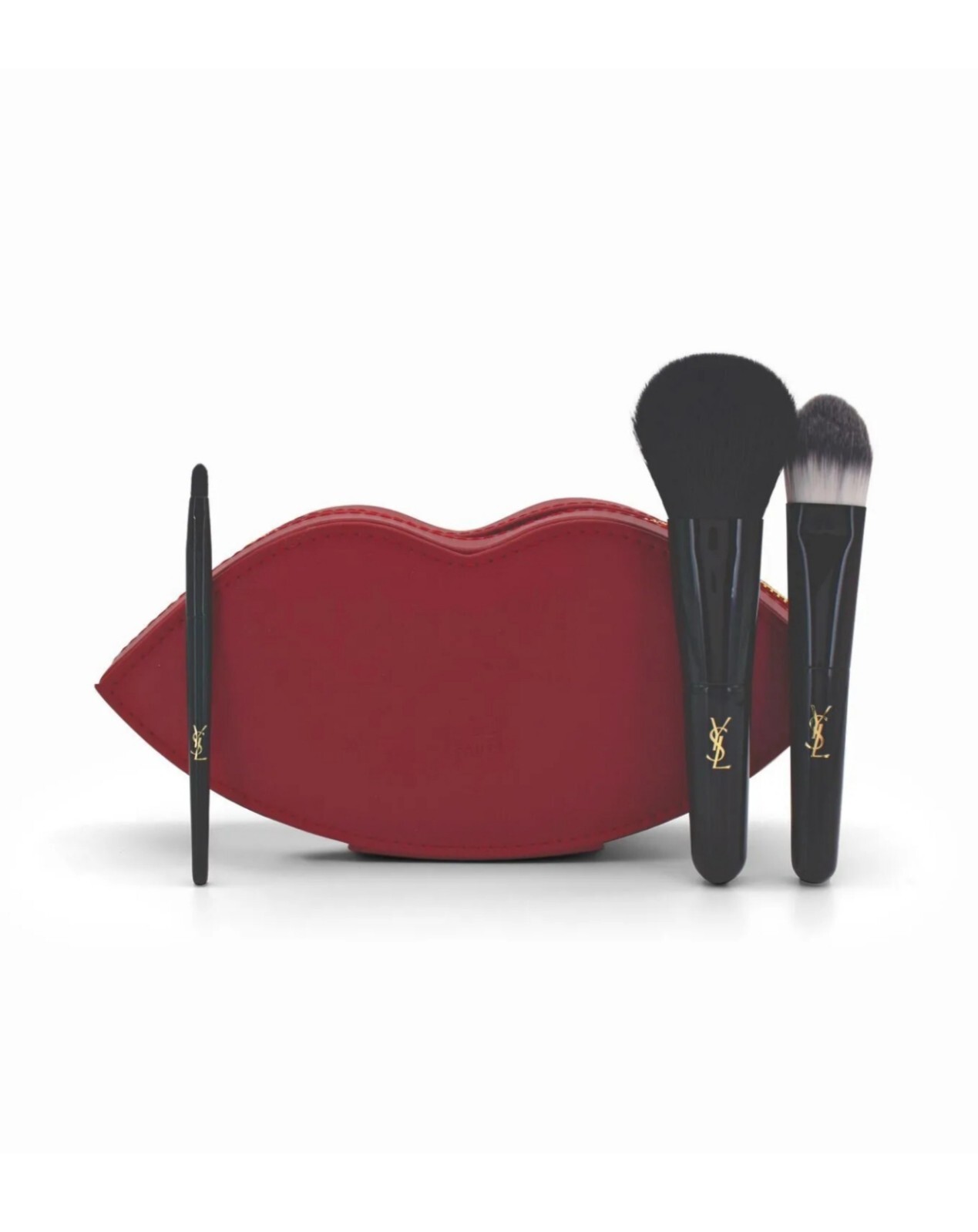 Kit spazzolino labbra di lusso Yves Saint Laurent con custodia in finta pelle rossa