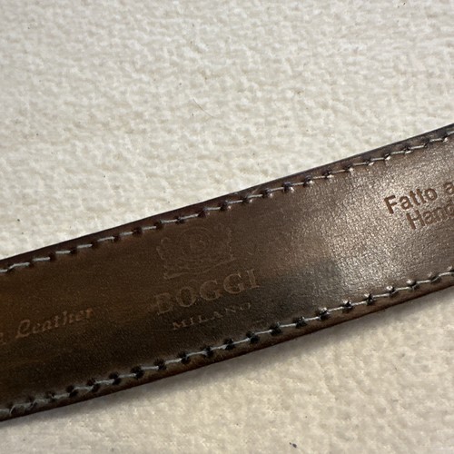 Boggi Milano Belt Brown Genuine Leather Suede Belt, Made in Italy. Size 85 - Picture 10 of 14