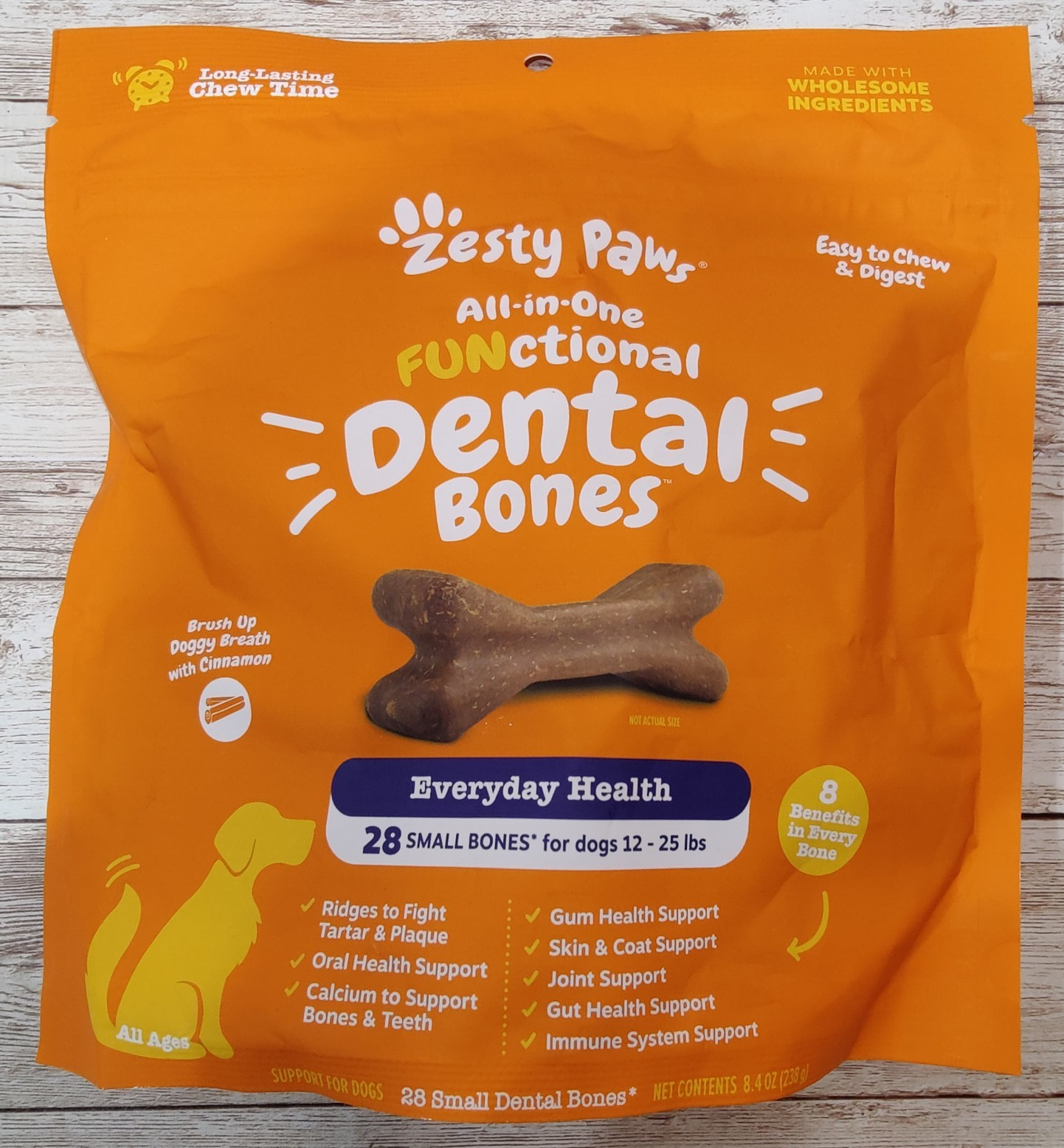 2 X Zesty Paws~ All-in-One Functional Dental Bones~ For Dogs~ All Ages~ Cinnamon