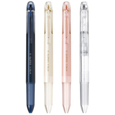 Pilot Hi-tec-C Coleto 3 Color Multi Pen Body Only, Basic & Pearl Design, 4 Pcs