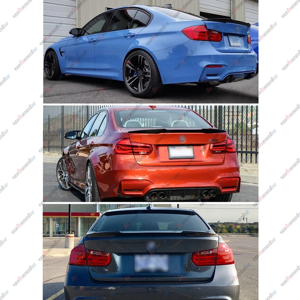 Labio alerón trasero estilo M4 negro brillante para BMW F80 F30 serie 3 2012-18 M3 Foto 4 de 4