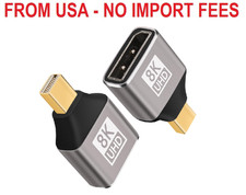 8K 1.4 Mini DisplayPort to DisplayPort Adapter 2 Pack, DP Female to Mini DP Male