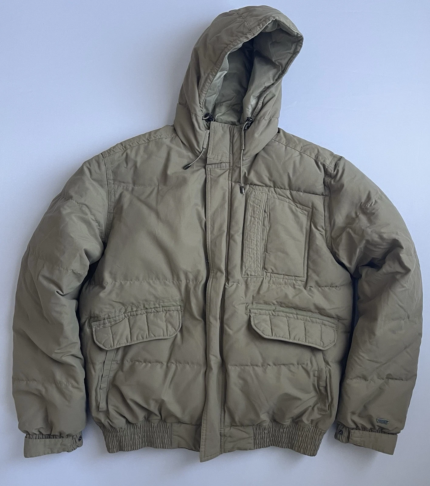 Levi Strauss Insulated Jacket Men's Size XL Tan/Brown Snap Front Outdoor Puffer