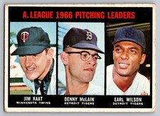 1967 Topps - #235 Jim Kaat, Denny McLain, Earl Wilson VG