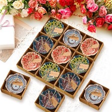 Yoande 12 Pcs 3.3 Inches Small Ceramic Bowls Mexican Pottery Dishes Boho Dipping