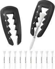 2 PCS Adjustable Golf Tee Height Setter Training Aid–Tall Tee Holder Swing Tools