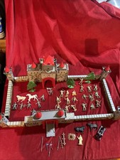 Vintage Marx 1950s Robin Hood Castle Tin Litho Playset, Not Complete