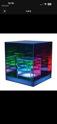 Tzumi Iridescent Infinity Cube LED Desk Lamp Nightlight - 16 RGB Colors & Remote