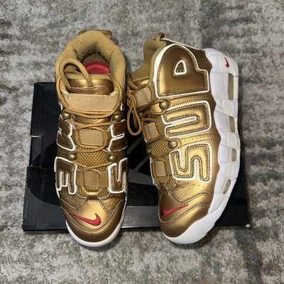 Nike Supreme x Air More Uptempo Metallic Gold Size 8.5 Men 902290-700
