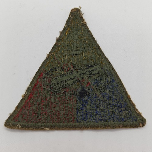 WWII WW2 US Army 1st Armored Division OD Green Back Patch - Picture 5 of 8