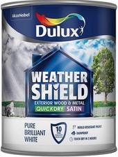 SALE Dulux Weather Shield Quick Dry Satin Paint 2.5L - Pure Brilliant White