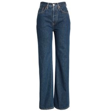 RE/DONE ORIGINALS BLUE DENIM JEANS WIDE LEG HIGH RISE 26 RUSTIC INDIGO