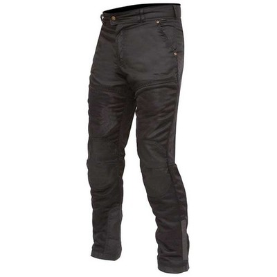 MERLIN SHENSTONE BLACK D3O COTEC WAX COTTON AIR MESH VENTED MOTORCYCLE TROUSER