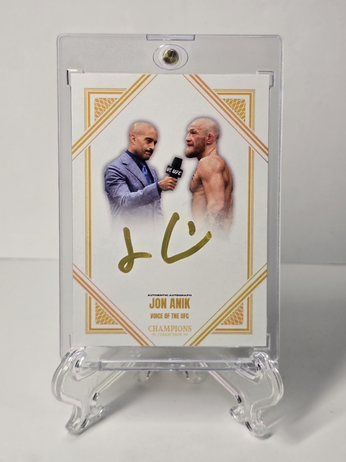 Champions Collection Jon Anik & Conor McGregor UFC Authentic Auto PSA Witnessed