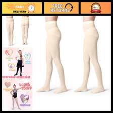 Girls Opaque Microfiber Tights - 1-2 Pairs, Black/White/Colored, Ballet Footed S