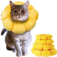 Cat Small Dog Recovery Collar, Cute Sunflower Neck Cone After Surgery, Adjust...