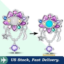 KUNSIR 925 Sterling Silver DIY Charm For Bracelet Dreamcatcher Lotus Flower Bead