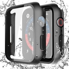 Waterproof Hard Case for Apple Watch SE/Series 6/5/4 2-Pack Matte Black