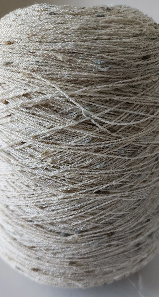 Luxury Designer Yarn Cone Cream Tweed Textured Blend by Huntington Yarn Mill - Image 4 of 4