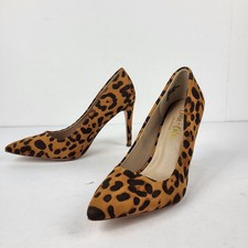 Chase and Chole Los Angeles LALA Estampado Leopardo Tacones Altos Punta Punta Punta Bomba 7.5