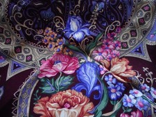 Pavlovo Posad Wool Shawl  58x58" (148cm)