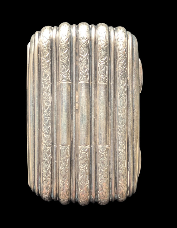 Victorian Sterling Silver (.925) Ribbed Cigarette Case, Gilt Interior, 1850-1899