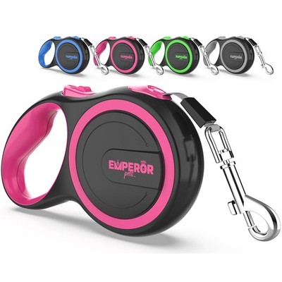 Pink Heavy Duty Retractable Dog Leash 26 ft   Tangle-Free Nylon Tape, Anti-Sl...