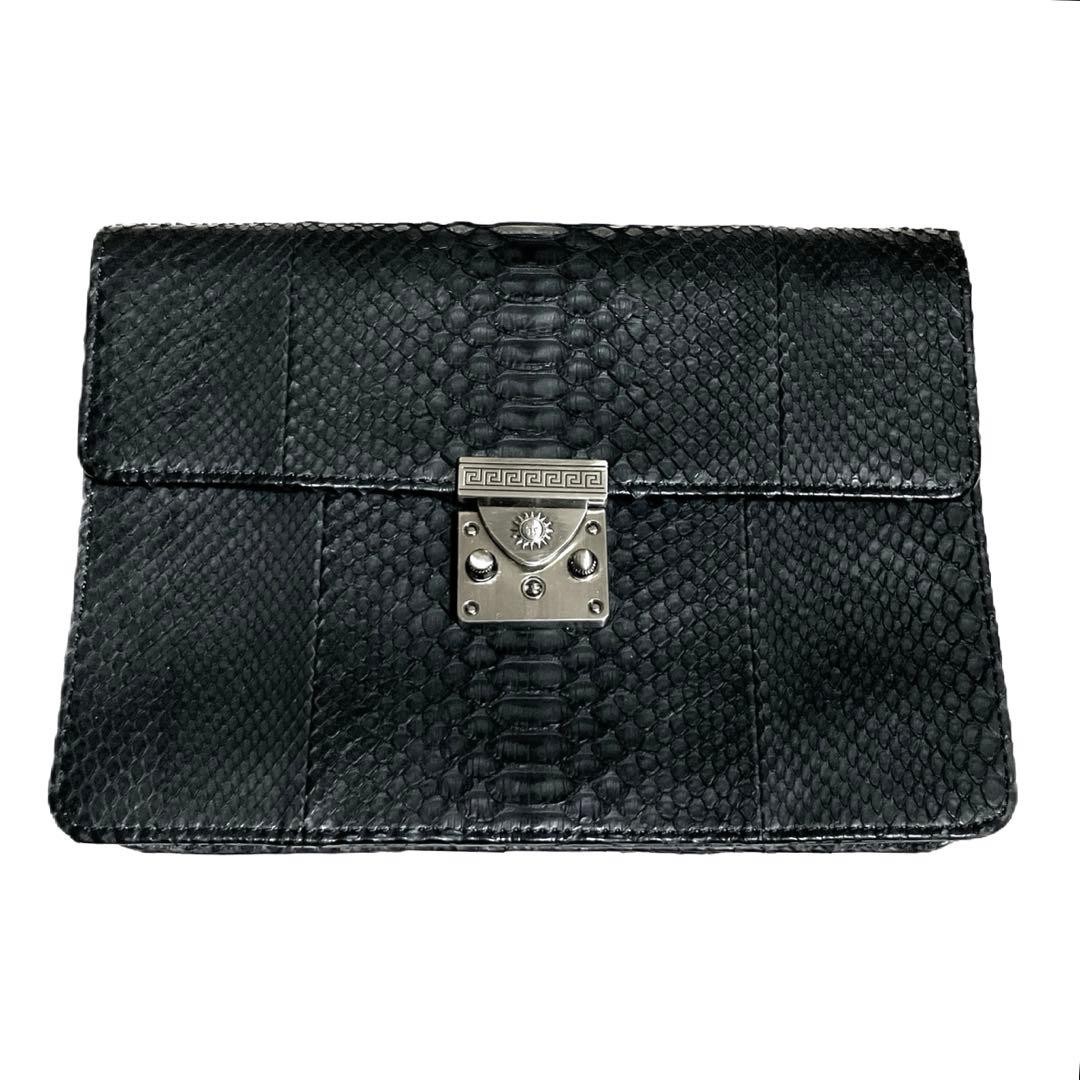 Versace Python Leather Second Bag Sun Sunburst Ra… - image 2