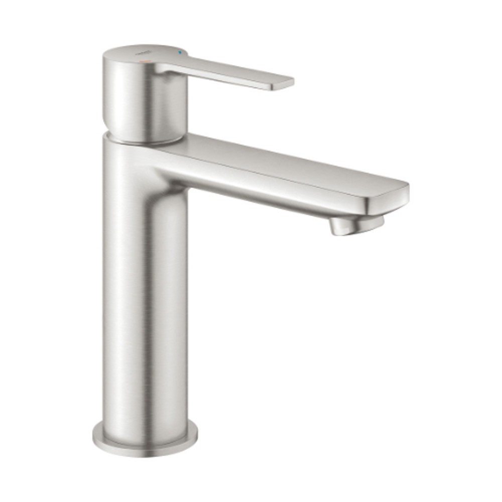 Grohe Lineare Mono Basin Mixer Smooth Body Click Waste Supersteel