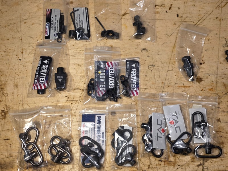 17  Quick Disconnect Push Button SLING SWIVELS QD Quick Detach + Sockets / Bases