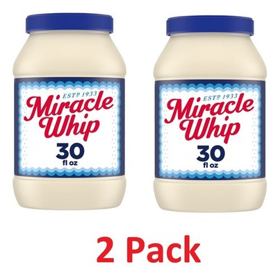 Miracle Whip 30 fl oz Mayo-like Dressing | Keto & Low Carb 2-Pack