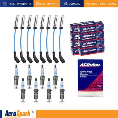 8 Professional Wire Set & 8 AcDelco Spark Plug for 15-20 Chevy Express 4500 6.0L