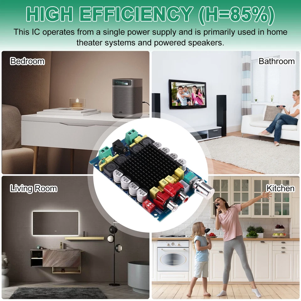 TDA7498 Scheda Amplificatore Stereo Audio Classe D 2X100W Doppio Canale 2x100W4296 - Immagine 3 di 4